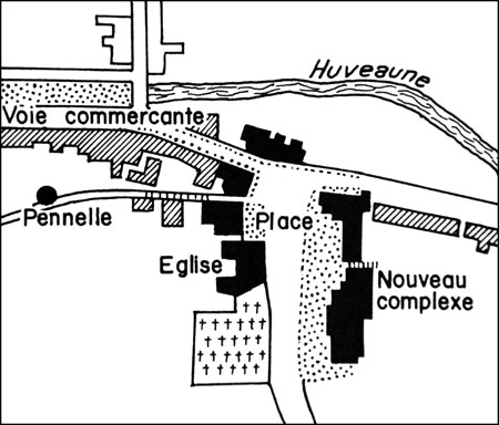 Carte du centre de La Penne-sur-Huveaune.